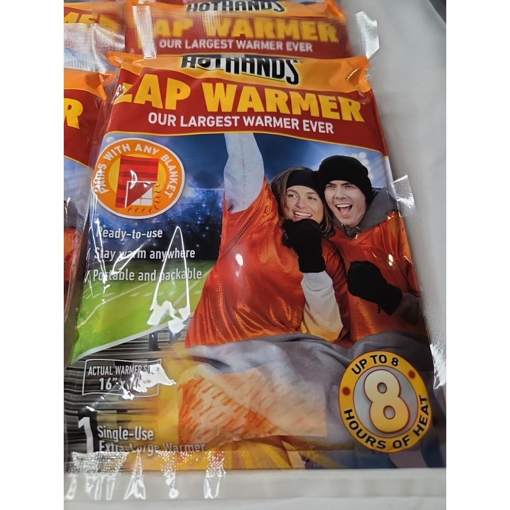 HotHands Lap Warmer, 16" X 10"- Up to 8 Hour of Lasting Heat - 8 Pack Single Use